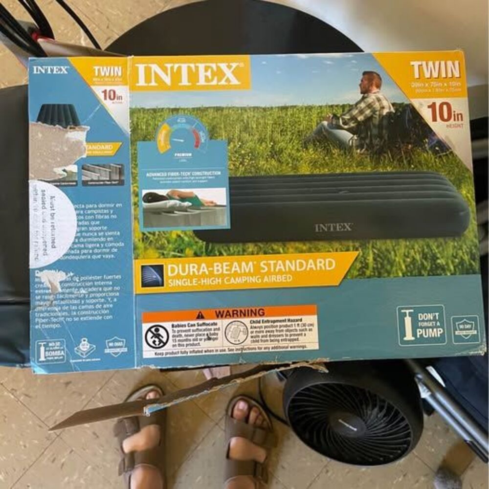 Intex Twin Size Blow Up Air Mattress 10 Inch Thickness